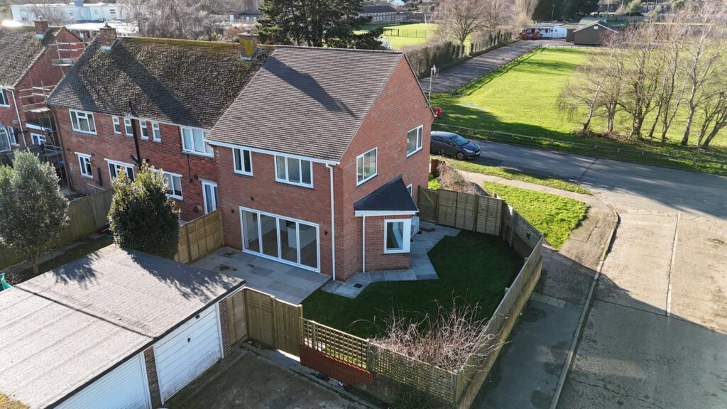 Drone view of a completed new build