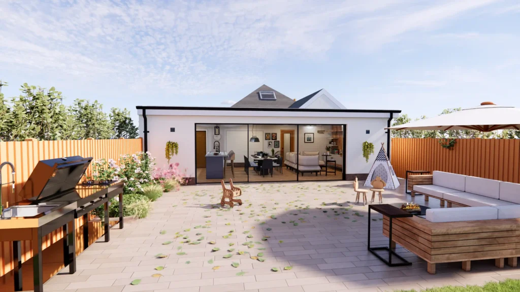 3D visualisation of a rear extension design