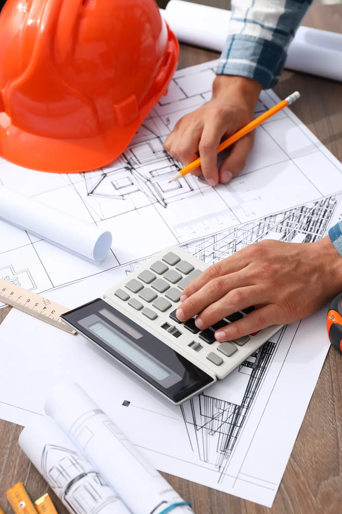 drawings-for-building-a-house-on-the-table